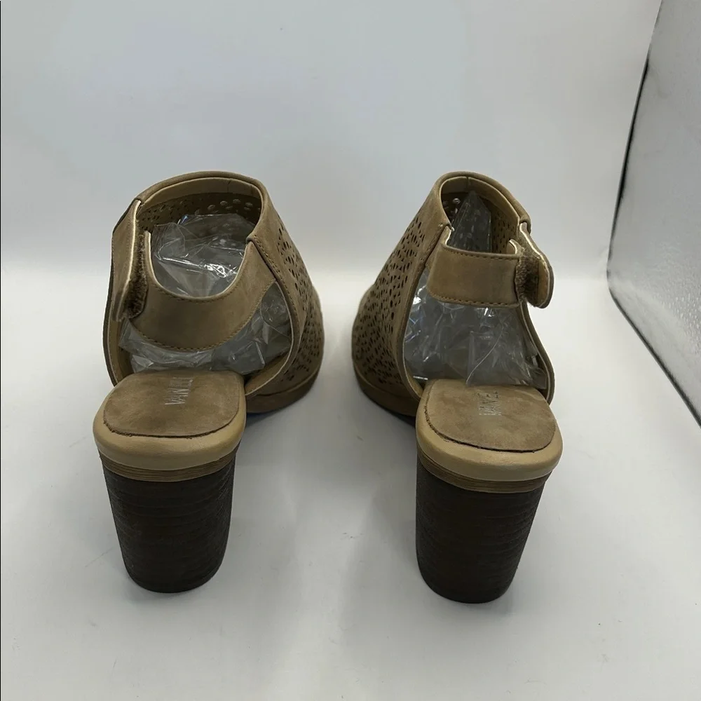 Van Eli Tan Perforated Wedge Sandals